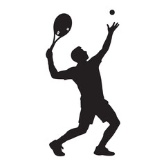 tennis player silhouette vector