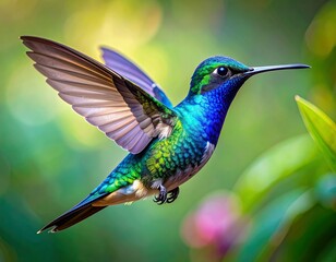 Obraz premium _illustration shows a hummingbird with detailed wings and body markings in black 