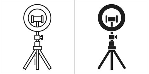 Two icons representing a fiber optic cable connector