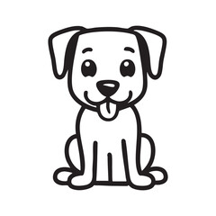 Cute Dog Line Art Vector