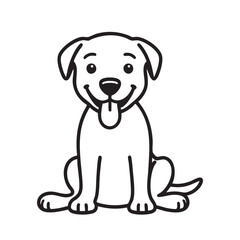 Cute Dog Line Art Vector