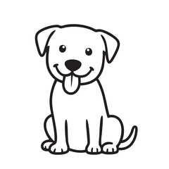 Cute Dog Line Art Vector
