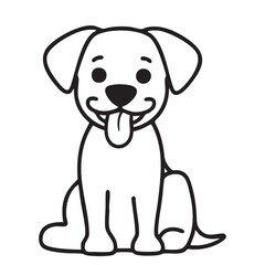 Cute Dog Line Art Vector