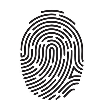 fingerprint icon Signature concept for password encryption, to protect information vector transparent background
