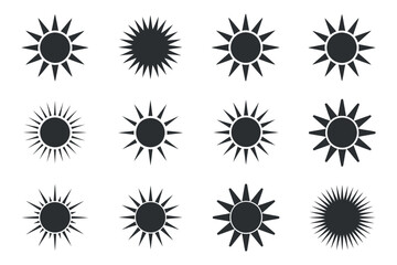 Sun Icon Vector Set: Geometric Shapes for Modern Graphics