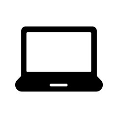 Minimalist flat vector icon of a laptop, symbolizing technology, work, and digital connectivity. Ideal for concepts of productivity, education, online learning, and modern workspace design.