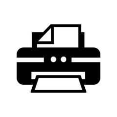 Minimalist flat vector icon of a printer, symbolizing document printing, office work, and productivity. Perfect for business, technology, workplace and digital workflow design concepts.