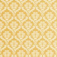 Gold Damask Seamless Repeat Pattern
