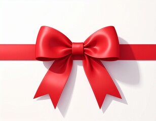 Fototapeta premium 3d render of a minimal red bow for Christmas decorations