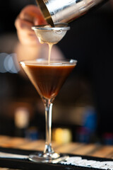 Espresso Martini Preparation – Cocktail Pouring