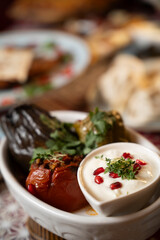 Stuffed Vegetables with Yogurt Dip