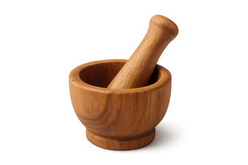 Wooden mortar and pestle for grinding spices and herbs
