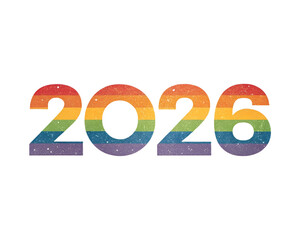 2026 Rainbow Typography, LGBTQ Pride New Year
