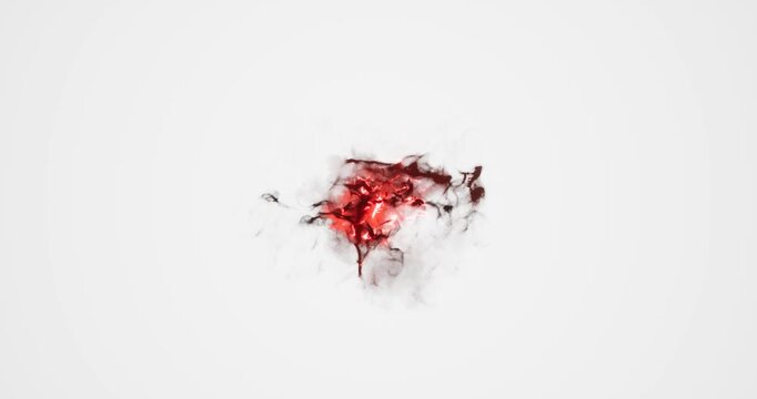 dark red energy effect on white background