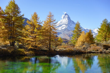 Herbstzeit im Kanton Wallis in der Schweiz
