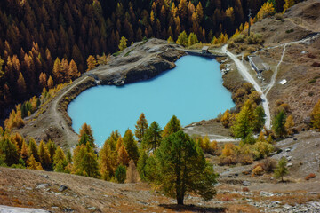 Herbstzeit im Kanton Wallis in der Schweiz