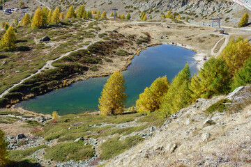 Herbstzeit im Kanton Wallis in der Schweiz