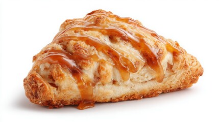 photorealistic fig and honey scone on white background