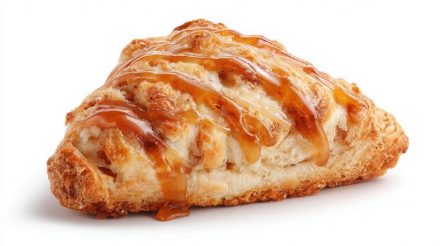 photorealistic fig and honey scone on white background