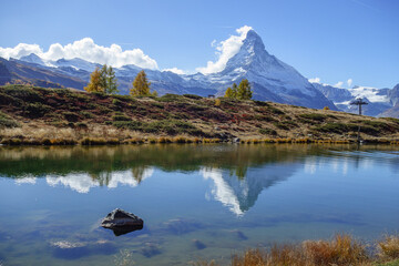 Herbstzeit im Kanton Wallis in der Schweiz