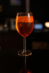 Aperol Spritz Cocktail in Wine Glass