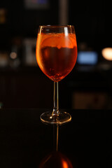 Aperol Spritz Cocktail in Wine Glass