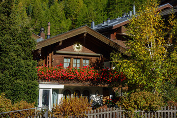 Herbstzeit im Kanton Wallis in der Schweiz