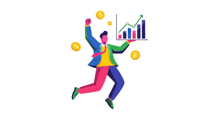 Business Success: Celebrating Financial Growth and Investment Profits in a Visual Representation