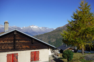 Herbstzeit im Kanton Wallis in der Schweiz