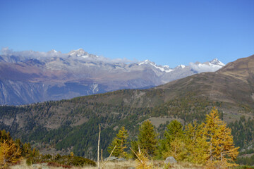 Herbstzeit im Kanton Wallis in der Schweiz