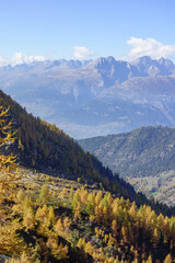 Herbstzeit im Kanton Wallis in der Schweiz
