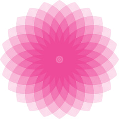 Abstract pink mandala flower design with geometric petals and soft gradient effect