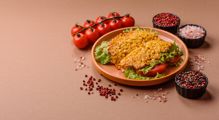 Mexican corn tortilla tacos with tuna, chicken, or beef. Corn tacos as a background