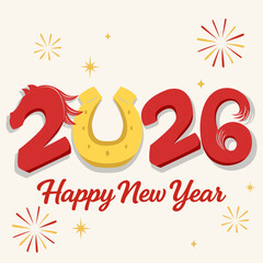 Chinese Zodiac Year of the Horse 2026 New Year Design 