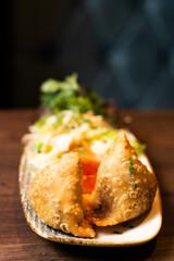 Crispy Indian Samosas with Fresh Salad