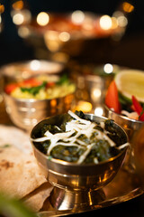 Indian Palak Paneer in Metal Bowl – Close-Up