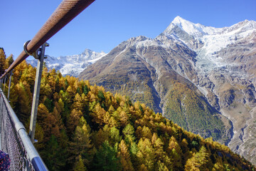 Herbstzeit im Kanton Wallis in der Schweiz