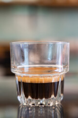 Fresh espresso in glass