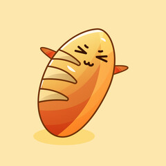 Cute Bread Mascot Vector Illustration – Adorable Croissant and Cupcake Character Design for Bakery, Dessert, and Kids Branding