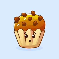 Cute Bread Mascot Vector Illustration – Adorable Croissant and Cupcake Character Design for Bakery, Dessert, and Kids Branding