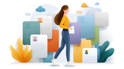 Employee engagement strategies to boost retention and motivation in hr management modern office environment digital illustration