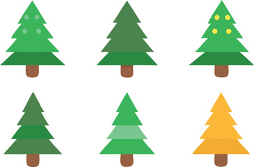Obraz premium Christmas Tree Clipart Collection for Holiday Design Projects
