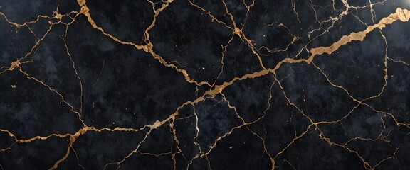Luxury Black Marble Texture with Golden Veins – Elegant Dark Stone Background for Interior Design, Modern Flooring, Countertops, and Digital Wallpaper