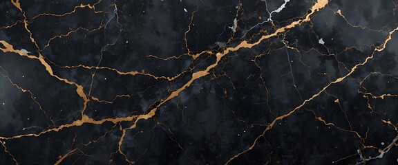 Luxury Black Marble Texture with Golden Veins – Elegant Dark Stone Background for Interior Design, Modern Flooring, Countertops, and Digital Wallpaper