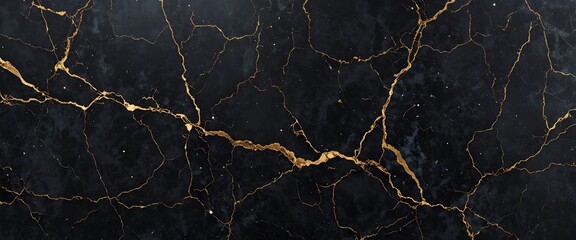Luxury Black Marble Texture with Golden Veins – Elegant Dark Stone Background for Interior Design, Modern Flooring, Countertops, and Digital Wallpaper