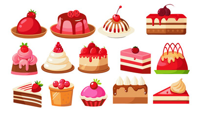 Bakery dessert set vector  generate ai	
