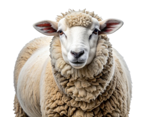 Minimalist Sheep Portrait on Plain Background