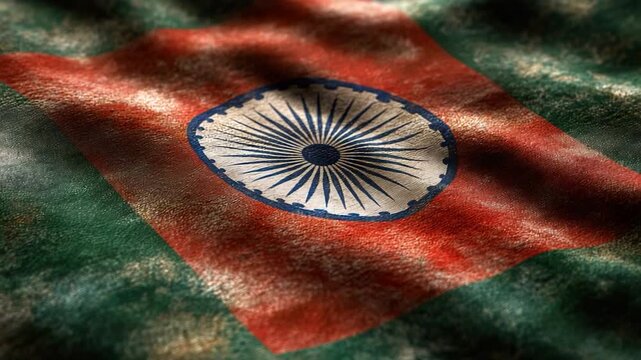 Close-up shot of the Indian national flag