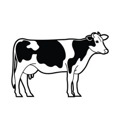 Cow Line Art Vector Illustration