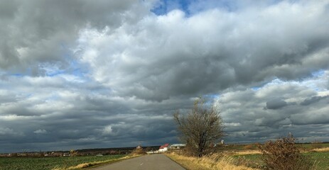 storm clouds over the road